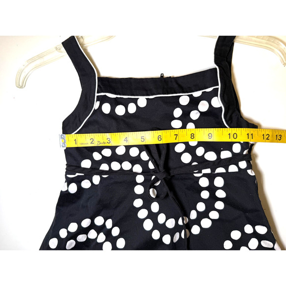 Rare Editions Dress Girls Sz 7 Black White Polka Dot Sleeveless Belted Boutique - Picture 6 of 7